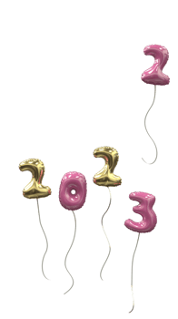New Years Balloon 2022 fly away 2023 arrived gold and pink png