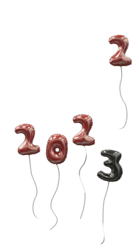 New Years Balloon 2022 fly away 2023 arrived all red 3 black png
