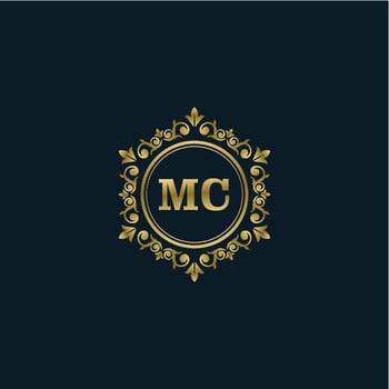 Letter MC logo with Luxury Gold template. Elegance logo vector template.
