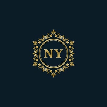 Letter NY logo with Luxury Gold template. Elegance logo vector template.