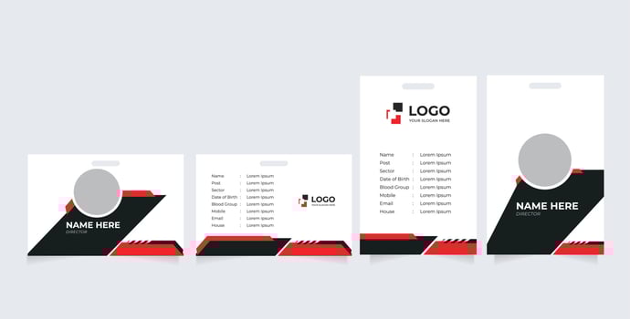 Abstract Smooth Wavy Id Card Design with Blurry Mesh Background Element, Professional Identity Card Template Vector for Employee