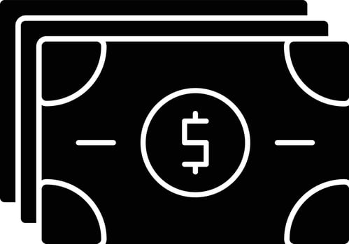 Banknote Glyph Icon vector