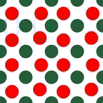 red and green seamless polka background vector