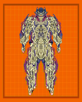 Mecha body robot illustration, this is an ideal vector illustration for mascots and tattoos or T-shirt graphics