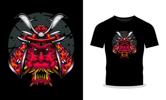 Make a Statement with Head Samurai Illustration on Your T-Shirt vector
