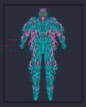Mecha body robot illustration, this is an ideal vector illustration for mascots and tattoos or T-shirt graphics