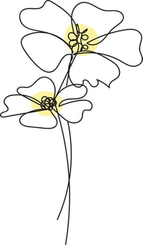 Floral line art vector