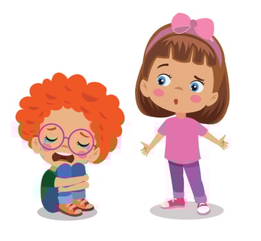cute sad boy crying and tears vector