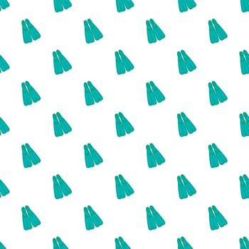 Blue flippers pattern, cartoon style vector