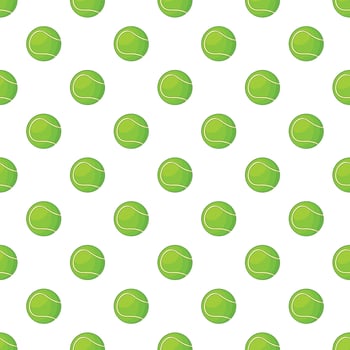 Tennis ball pattern, cartoon style vector
