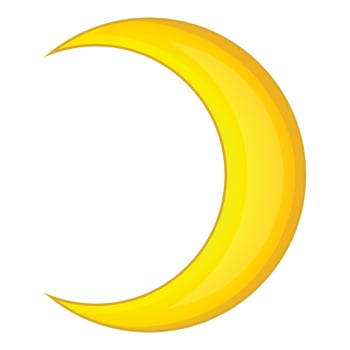 Crescent moon icon, cartoon style vector