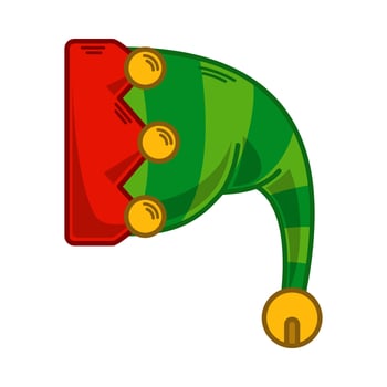 Cartoon green Elf hat illustration. EPS 10 vector