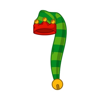 Cartoon green Elf hat illustration. EPS 10 vector