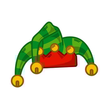 Cartoon green Elf hat illustration. EPS 10 vector
