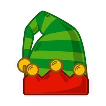 Cartoon green Elf hat illustration. EPS 10 vector
