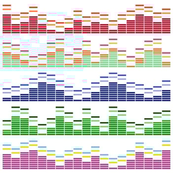 Sound waves vector set. Audio equalizer. Sound audio waves isolated on white background.