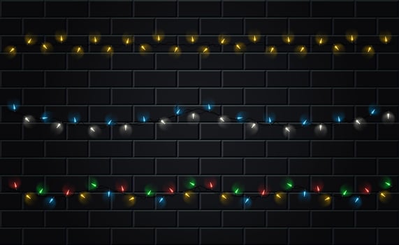 Christmas LED garland with light bulbs for christmas tree vector