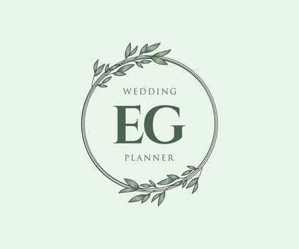 EG Initials letter Wedding monogram logos collection, hand drawn modern minimalistic and floral templates for Invitation cards, Save the Date, elegant identity for restaurant, boutique, cafe in vector