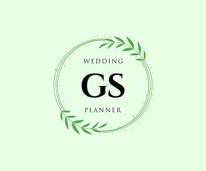 GS Initials letter Wedding monogram logos collection, hand drawn modern minimalistic and floral templates for Invitation cards, Save the Date, elegant identity for restaurant, boutique, cafe in vector