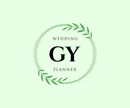 GY Initials letter Wedding monogram logos collection, hand drawn modern minimalistic and floral templates for Invitation cards, Save the Date, elegant identity for restaurant, boutique, cafe in vector