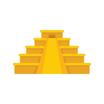 Mexican pyramide icon flat isolated vector