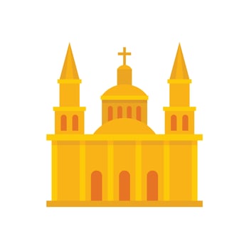 Mexican church icon flat isolated vector