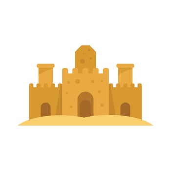 Sand castle icon flat isolated vector