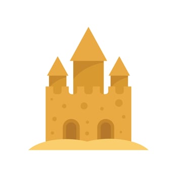 Fantasy castle sand icon flat isolated vector
