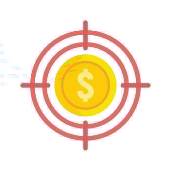 Target money remarketing icon flat isolated vector