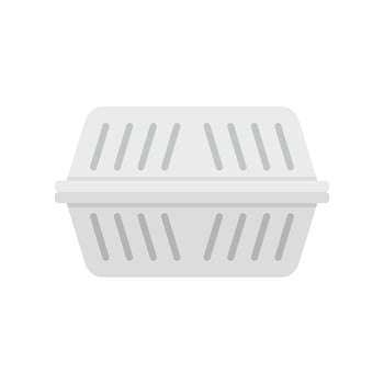 Storage plastic box icon flat isolated vector