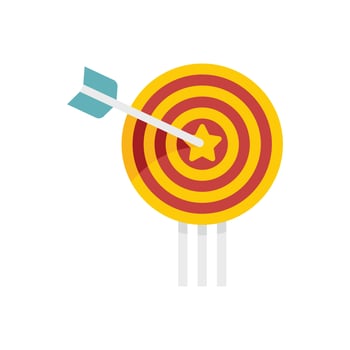 Target reputation icon flat isolated vector
