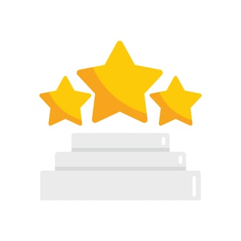 Happy star reputation icon flat isolated vector