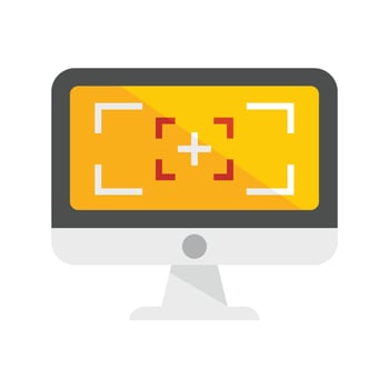 Computer screen recording icon flat isolated vector
