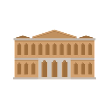 Ballet theater icon flat isolated vector