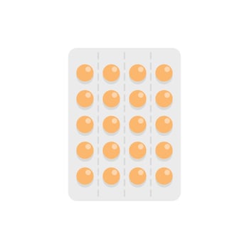 Pill drug icon flat isolated vector