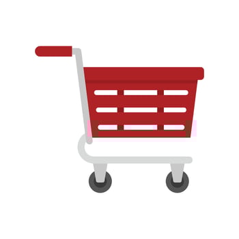 Purchase cart icon flat isolated vector