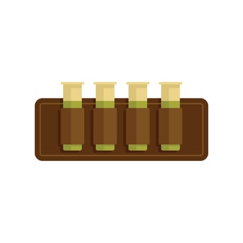 Hunting cartridges icon flat isolated vector