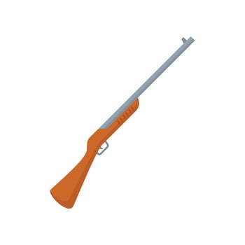 Safari hunting rifle icon flat isolated vector