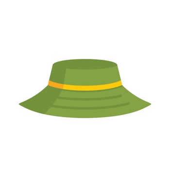 Style green hat icon flat isolated vector