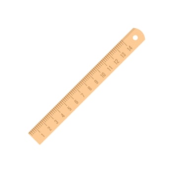Wood ruler icon flat isolated vector