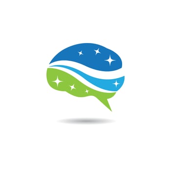 Brain symbol vector icon illustration