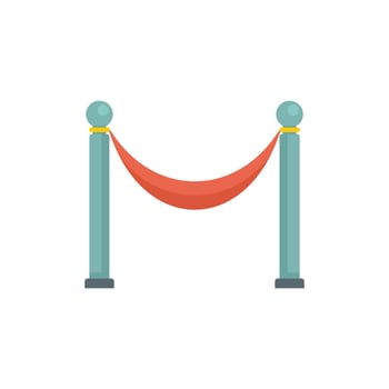 Cinema red barrier icon flat isolated vector