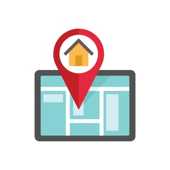 Tablet realtor home icon flat isolated vector