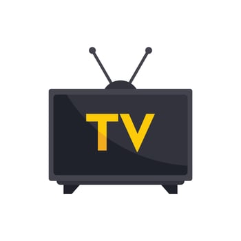 House public tv set icon flat isolated vector
