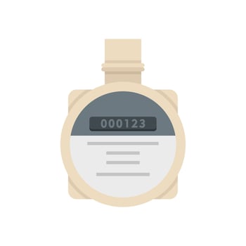 Water counter icon flat isolated vector