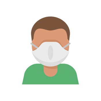 Afro american child in mask icon flat isolated vector