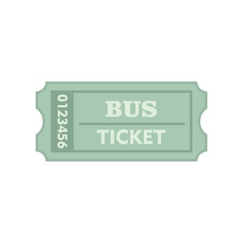 Business bus ticket icon flat isolated vector