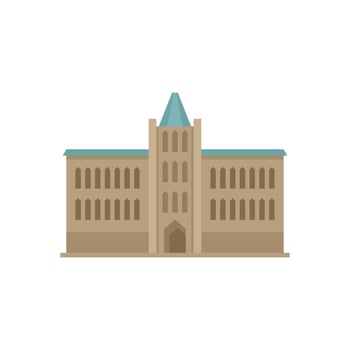 Parliament facade icon flat isolated vector