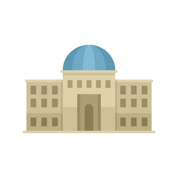 Palace parliament icon flat isolated vector