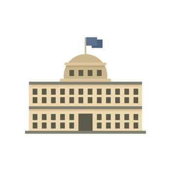 Parliament landmark icon flat isolated vector